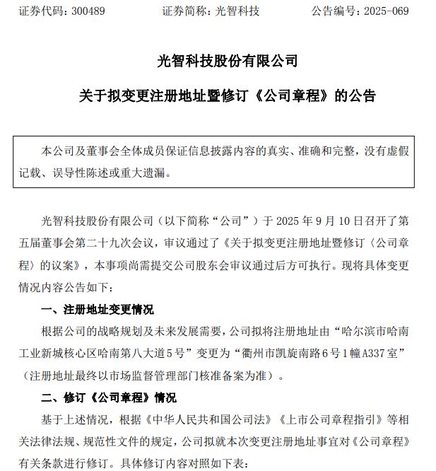 光智科技大动作:退钱也拟将注册地“南迁”!3741万政府补贴